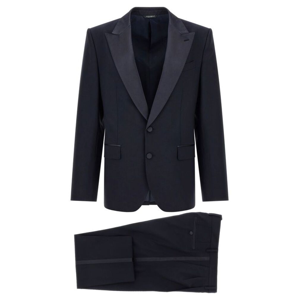 Dolce & Gabbana Blue Virgin Wool Two-Piece Men's Suit